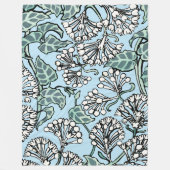 William Morris Jasmine en Bladeren Patroon Fleece Deken (Voorkant)