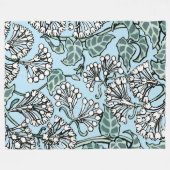 William Morris Jasmine en Bladeren Patroon Fleece Deken (Voorkant (Horizontaal))