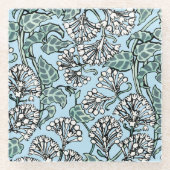 William Morris Jasmine en Bladeren Patroon Glazen Onderzetter (Voorkant)