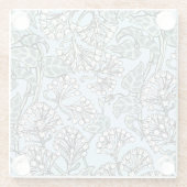 William Morris Jasmine en Bladeren Patroon Glazen Onderzetter (Achterkant)