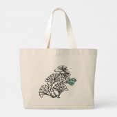 William Morris Jasmine en Bladeren Patroon Grote Tote Bag (Achterkant)