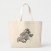 William Morris Jasmine en Bladeren Patroon Grote Tote Bag (Voorkant)