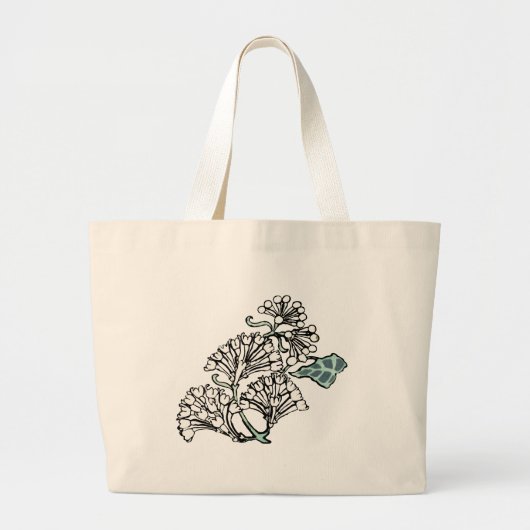 William Morris Jasmine en Bladeren Patroon Grote Tote Bag (Voorkant)