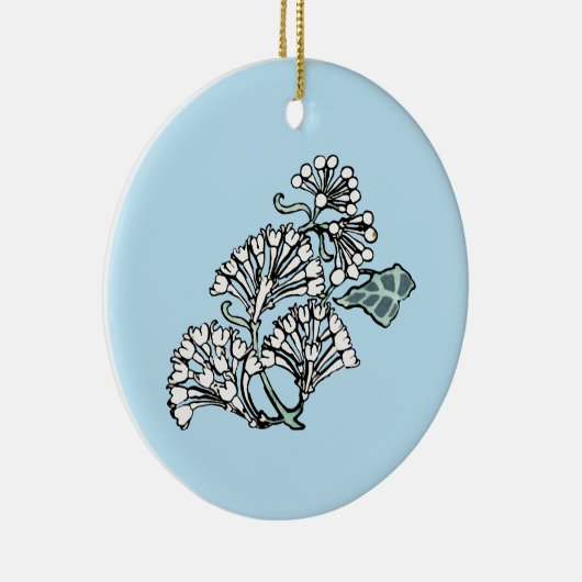 William Morris Jasmine en Bladeren Patroon Keramisch Ornament (Rechts)