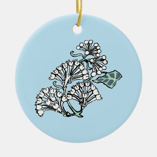 William Morris Jasmine en Bladeren Patroon Keramisch Ornament (Voorkant)