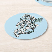 William Morris Jasmine en Bladeren Patroon Ronde Kartonnen Onderzetter (Gebogen)