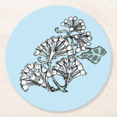 William Morris Jasmine en Bladeren Patroon Ronde Kartonnen Onderzetter (Voorkant)