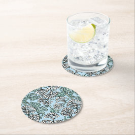 William Morris Jasmine en Bladeren Patroon Ronde Kartonnen Onderzetter