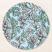 William Morris Jasmine en Bladeren Patroon Ronde Kartonnen Onderzetter (Voorkant)