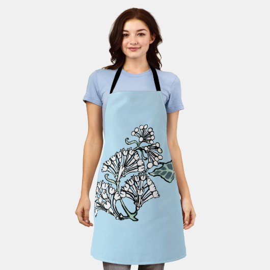 William Morris Jasmine en Bladeren Patroon Schort (Gedragen)