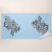 William Morris Jasmine en Bladeren Patroon Strandlaken (Voorkant)