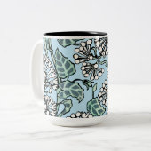 William Morris Jasmine en Bladeren Patroon Tweekleurige Koffiemok (Voorkant links)