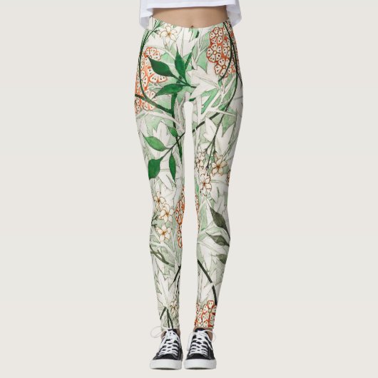 William Morris Jasmine Flower Leggings (Voorkant)