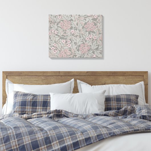 William Morris Jasmine Flower Pattern Canvas Afdruk (Insitu (Slaapkamer))