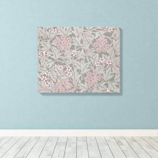 William Morris Jasmine Flower Pattern Canvas Afdruk (Insitu (Houten vloer))