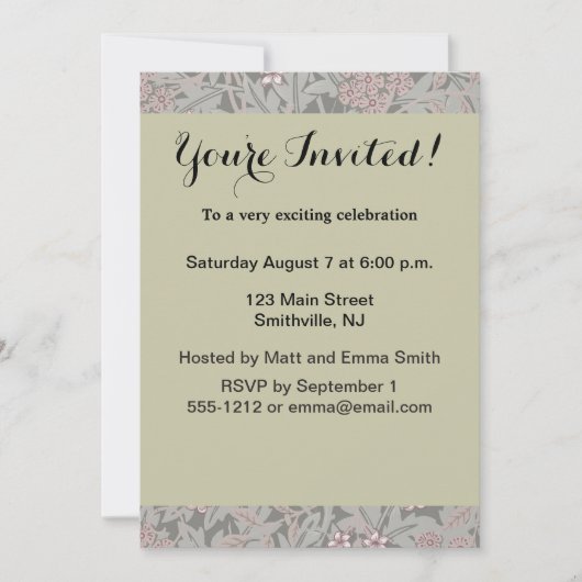 William Morris Jasmine Flower Pattern Kaart (Voorkant)