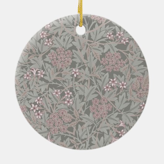 William Morris Jasmine Flower Pattern Keramisch Ornament (Achterkant)