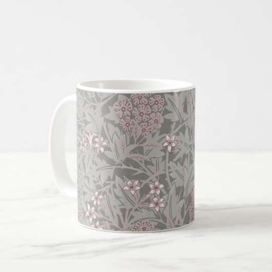 William Morris Jasmine Flower Pattern Koffiemok (Voorkant links)