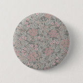 William Morris Jasmine Flower Pattern Ronde Button 5,7 Cm (Voorkant)