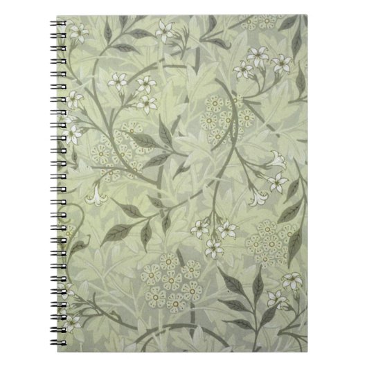 William Morris Jasmine Flower Wallpaper Art Notitieboek (Voorkant)