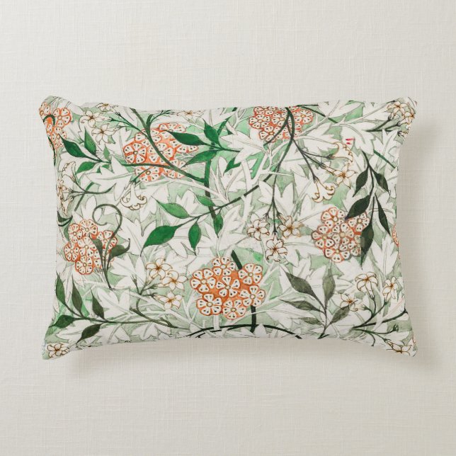 William Morris Jasmine Garden Flower Classic Accent Kussen (Voorkant)