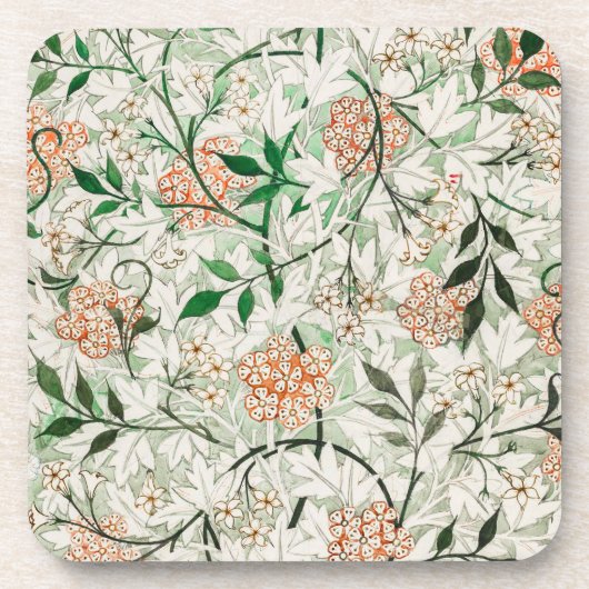William Morris Jasmine Garden Flower Classic Bier Onderzetter (Voorkant)