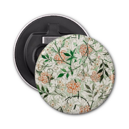 William Morris Jasmine Garden Flower Classic Button Flesopener (Voorkant)