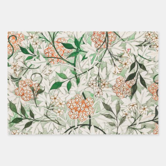 William Morris Jasmine Garden Flower Classic Inpakpapier Vel (Voorkant)