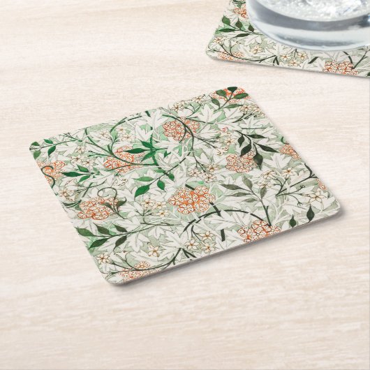 William Morris Jasmine Garden Flower Classic Kartonnen Onderzetters (Schuin)