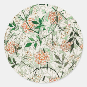 William Morris Jasmine Garden Flower Classic Ronde Sticker