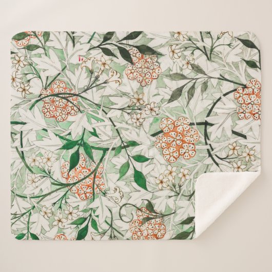 William Morris Jasmine Garden Flower Classic Sherpa Deken (Voorkant (horizontaal))