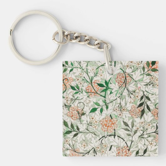 William Morris Jasmine Garden Flower Classic Sleutelhanger (Voorkant)