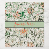 William Morris Jasmine Garden Flower Classic Wijn Etiket (Enkel label)