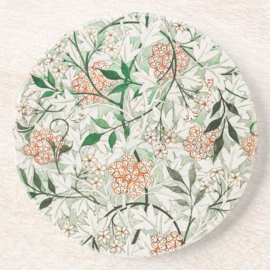 William Morris Jasmine Garden Flower Classic Zandsteen Onderzetter (Voorkant)