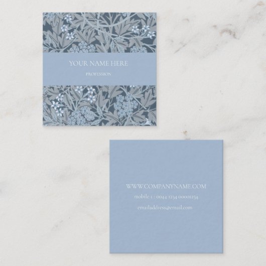 WILLIAM MORRIS JASMINE PATTERN VISITEKAARTJE (Voorkant / Achterkant)