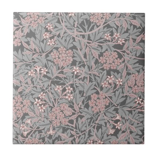 William * Morris Jasmine roze en grijs Tegeltje (Voorkant)