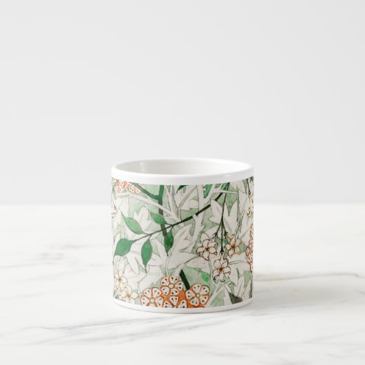 William Morris Jasmine Tuin Bloem Klassieker Espresso Kop (Voorkant)