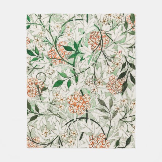 William Morris Jasmine Tuin Bloem Klassieker Fleece Deken (Voorkant)