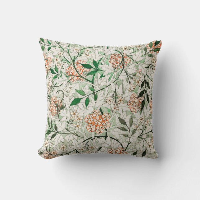 William Morris Jasmine Tuin Bloem Klassieker Kussen (Voorkant)