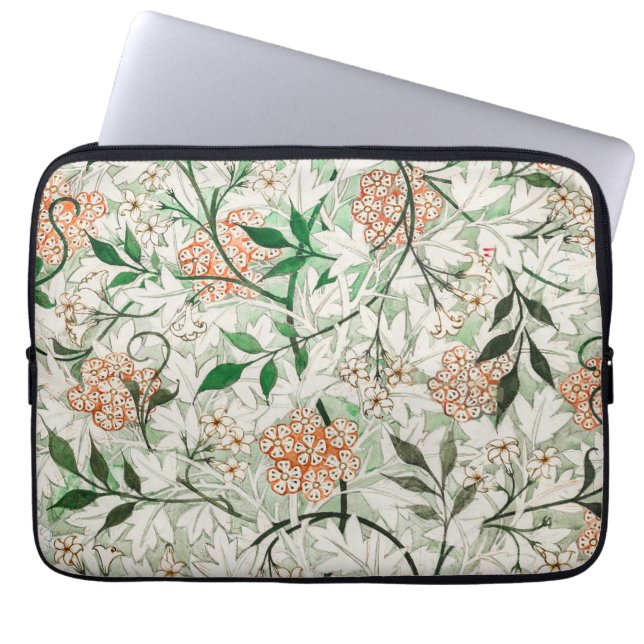 William Morris Jasmine Tuin Bloem Klassieker Laptop Sleeve (Voorkant)