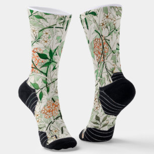 William Morris Jasmine Tuin Bloem Klassieker Sokken