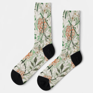 William Morris Jasmine Tuin Bloem Klassieker Sokken
