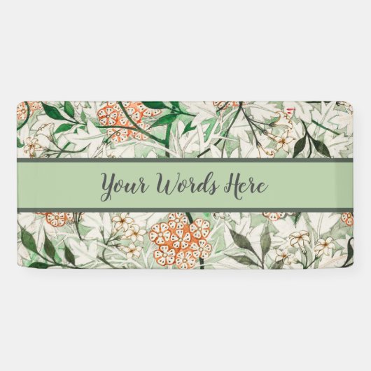 William Morris Jasmine Tuin Bloem Klassieker Spandoek (Horizontaal)