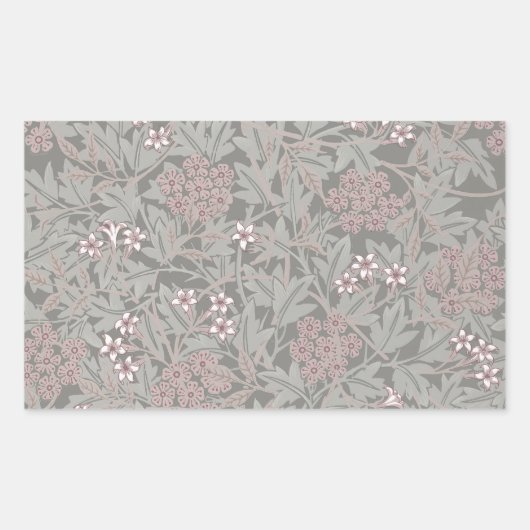 William Morris Jasminebloem Patroon Rechthoekige Sticker (Voorkant)