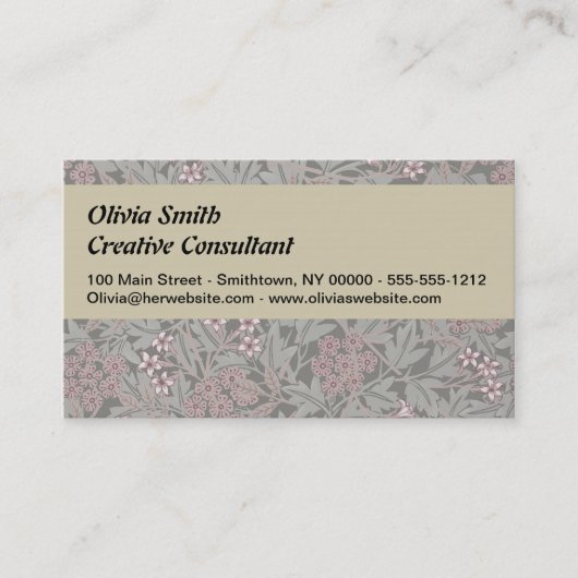 William Morris Jasminebloem Patroon Visitekaartje (Voorkant)