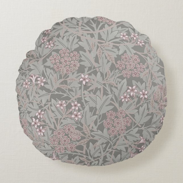 William Morris Jasminebloempatroon Rond Kussen (Voorkant)