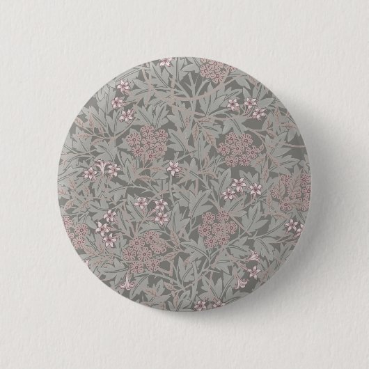William Morris Jasminebloempatroon Ronde Button 5,7 Cm (Voorkant)