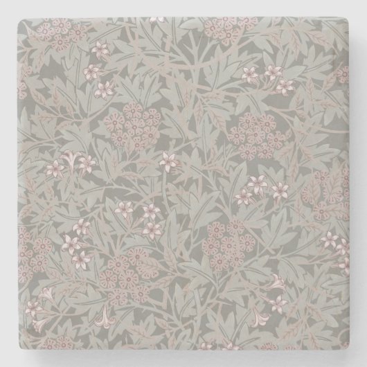 William Morris Jasminebloempatroon Stenen Onderzetter (Voorkant)
