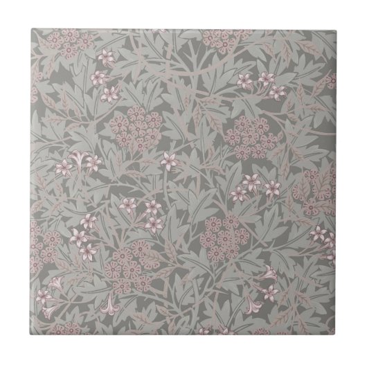 William Morris Jasminebloempatroon Tegeltje (Voorkant)