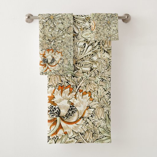 William Morris Kamperfoelie Bloem Behang Bad Handdoek (Insitu)